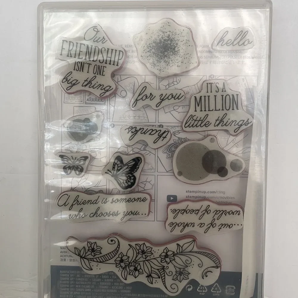 STAMPIN’‎ UP CLING STAMP SET, 2 sets, SENDING YOU THOUGHTS and BEAUTY ABOUNDS